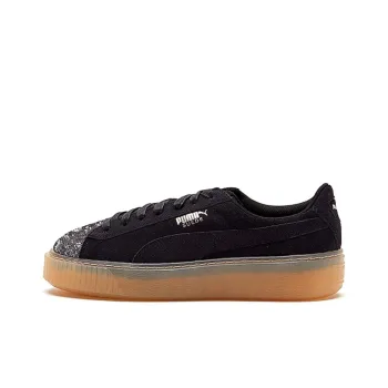 PUMA Suede Platform Pebble Anti-Slip And Wear-Resistant Lightweight Low-Top Skateboard Shoes Women's Black