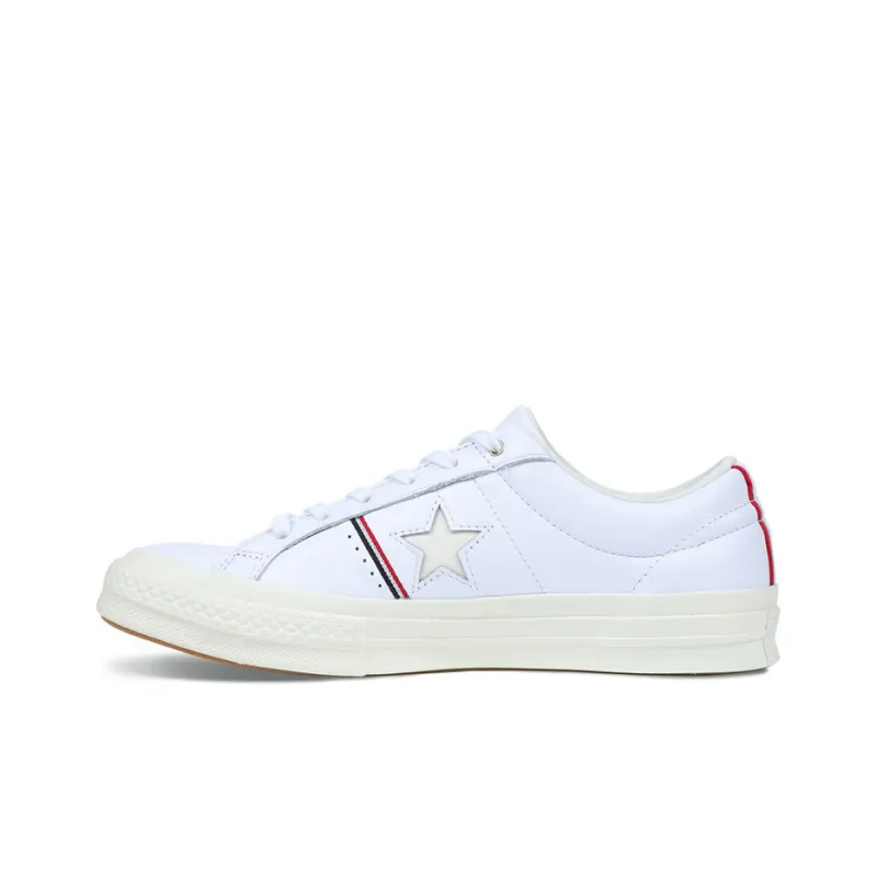 Converse One Star Piping Low Top In White/Enamel Red/Egret-0