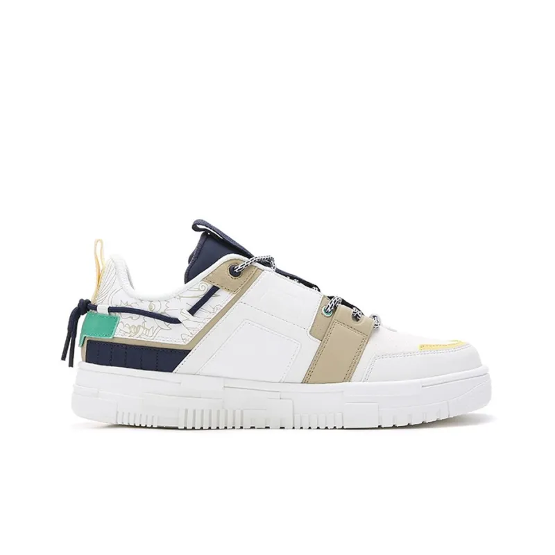 Erke Xun Kirin Low-Top Skateboard Shoes Men's White-1