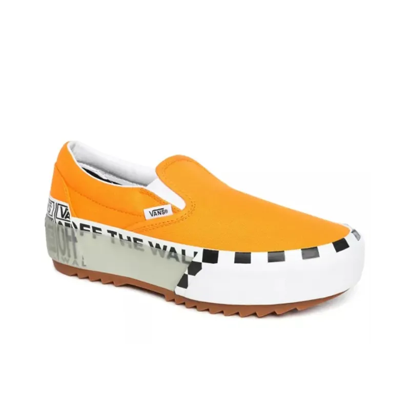 Vans Classic Slip On Stacked 'Logo Stack Bright Marigold' Women's-2