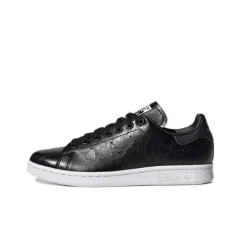 Adidas Originals Stan Smith Cracked Leather Black Gold Women's
