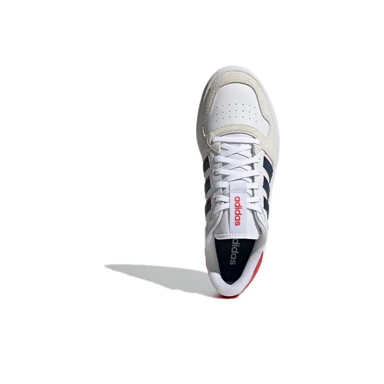 Adidas Neo Breaknet Plus Low Top Skateboard Shoes Men's White Gray Red-4
