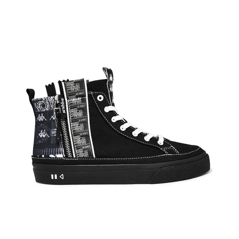 Kappa Slip-Resistant Coverage High-Top Skateboard Shoes Unisex Black-1