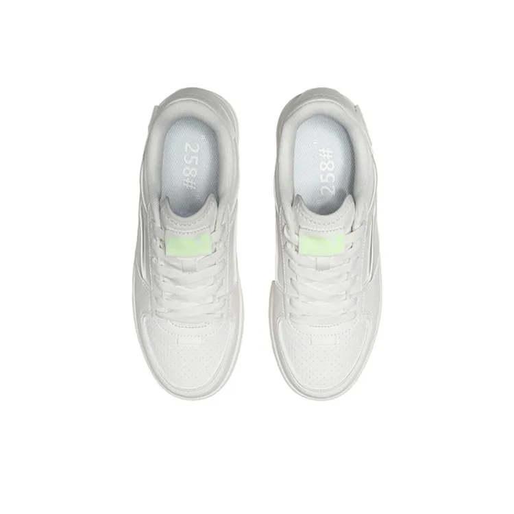 LiNing Anti Slip Wear Resistant Low Top Skateboard Shoes Women's White-3