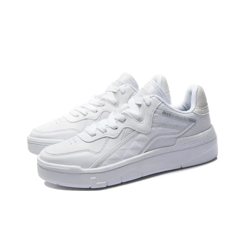 LiNing Wave Anti Slip Wear Resistant Low Top Skateboard Shoes Women's White-2