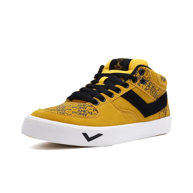 PONY Atop Low Top Skateboard Shoes Men's Yellow Black-1
