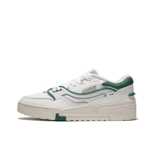 LiNing 001 BTC BTC Slip Resistant Cushioning Wear Resistant Low Top Skateboard Shoes White Green #Gift Recommendation