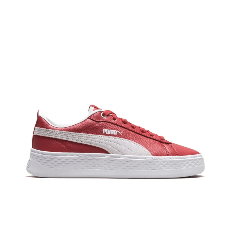 PUMA Smash Platform L Low Tops Retro Casual Skateboarding Shoes Red Women's-1