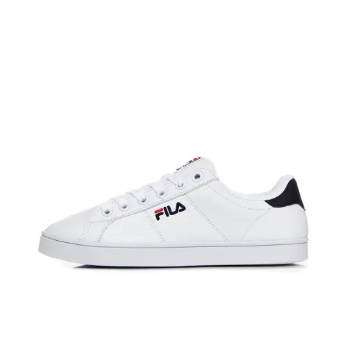 FILA Court Deluxe Skateboard Shoes Unisex Low-Top White/Black