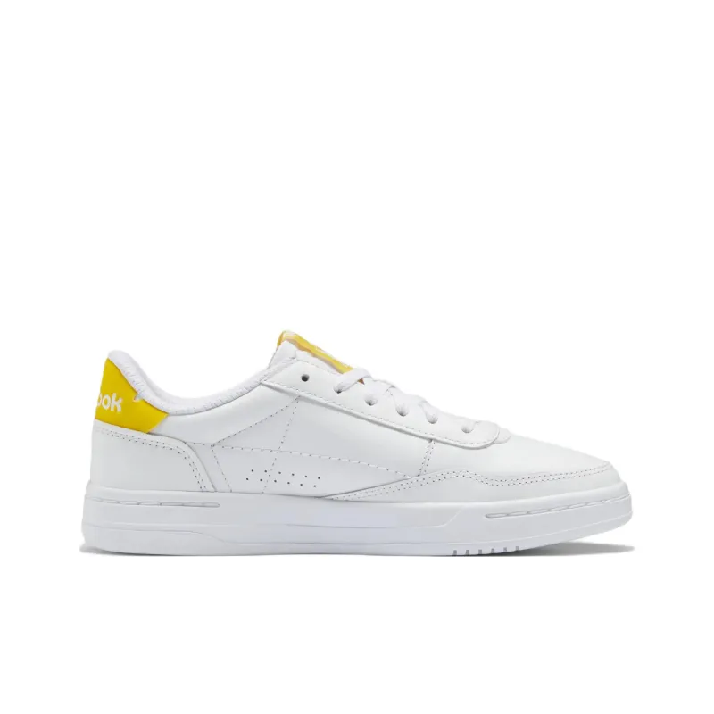 Reebok Court Peak Anti-Slip And Wear-Resistant Lightweight Low-Top Skateboard Shoes Women's White Yellow-1