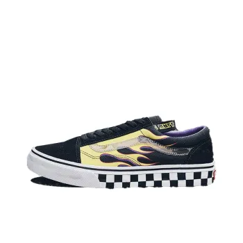 Vans Old Skool High Mi Durable Lightweight Cushioning Low-Top Skateboard Shoes Unisex Black Yellow