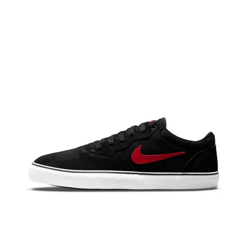 Nike SB Chron Skateboard Shoes Unisex Low-Top Black/Red/White