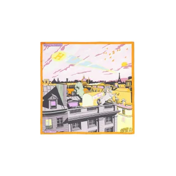 HERMES Midnight's Fubao Avenue Silk Scarves Women's