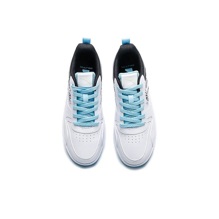 Anta Life Collection Abrasion Resistant Breathable Low Top Skateboard Shoes Men's White Black-2