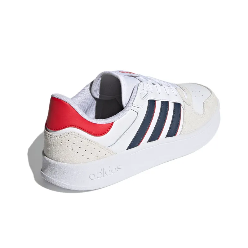 Adidas Neo Breaknet Plus Low Top Skateboard Shoes Men's White Gray Red-3