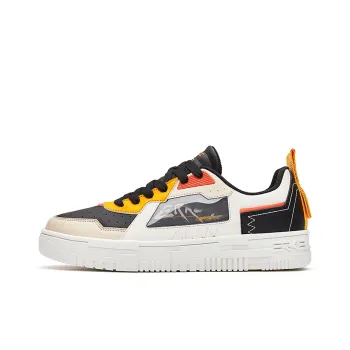Erke Shimmer Slip Resistant Cushioning Wear Resistant Low Top Skateboard Shoes Men's Black Yellow