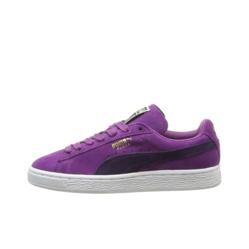 PUMA Suede Skateboard Shoes Women's Low-Top Purple/Black