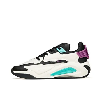 ANTA Life Collection Skateboard Shoes Men Low Top Ivory White/Black/Elf Purple