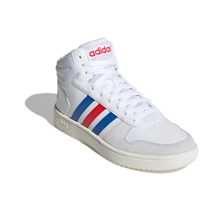 Adidas Hoops 2.0 Mid White Blue Red-2