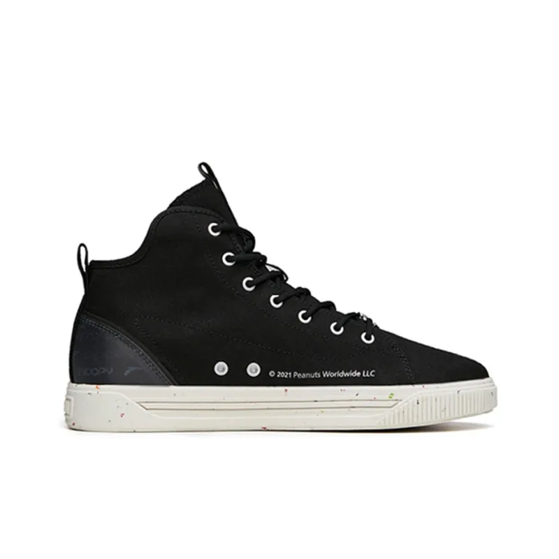 SNOOPY x Anta High Top Skateboard Shoes Men's Black-1