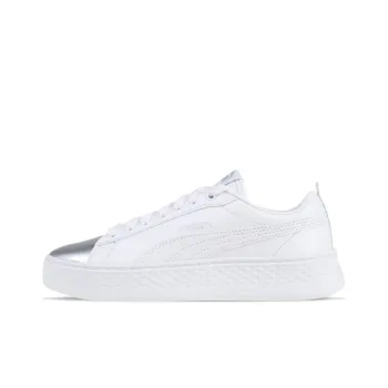 PUMA Smash Platform Classic Skateboarding Shoes Silver Women's