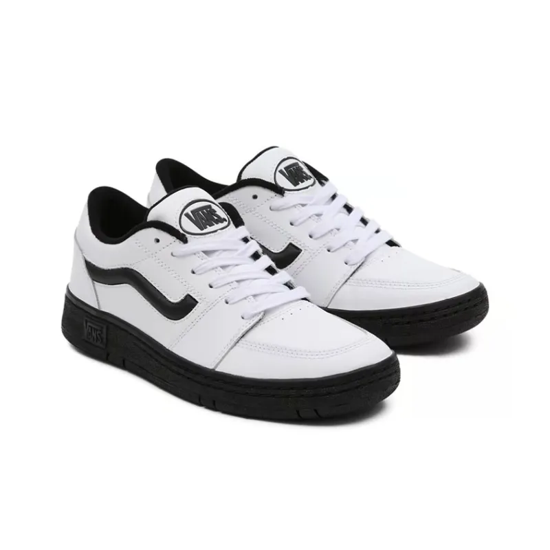Vans Leather Fairlane Sneakers Black/White Women's-2