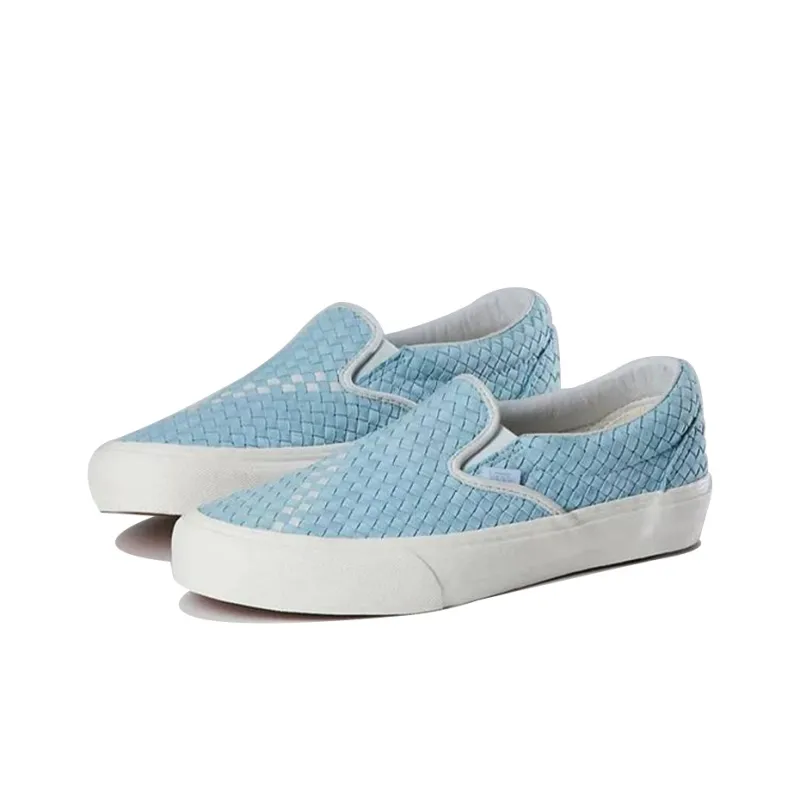 Vans Vaultslip on Vlt LX Anti Slip Wear Resistant Low Top Skateboard Shoes Unisex Light Blue-2