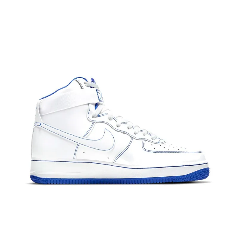Nike Air Force 1 High White Royal Blue Contrast Stitch-1