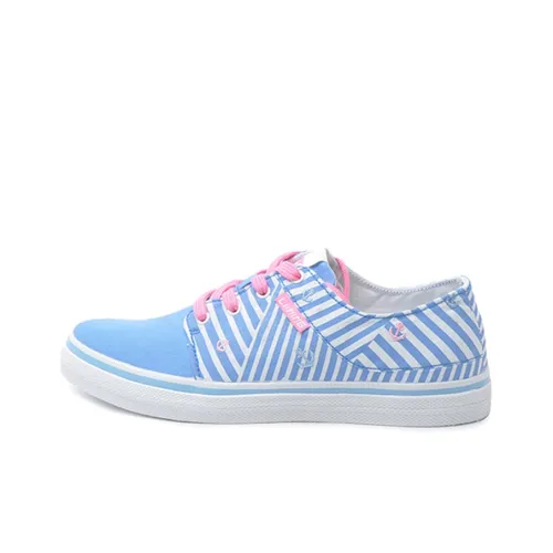 LINING Skateboard Shoes Women's Low Top Dock Blue/Meat Pink/White