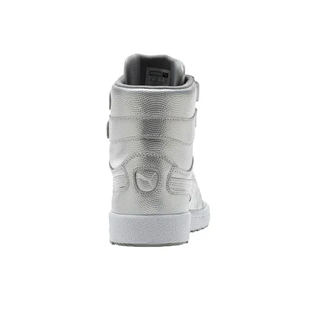 PUMA Sky Support Slip-Resistant Coverage Cushioning High-Top Skateboard Shoes Men's Silver-4