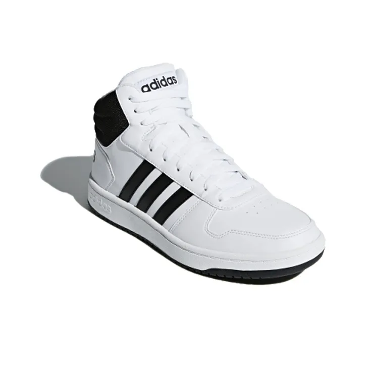 Adidas Hoops 2.0 Mid White Black-2