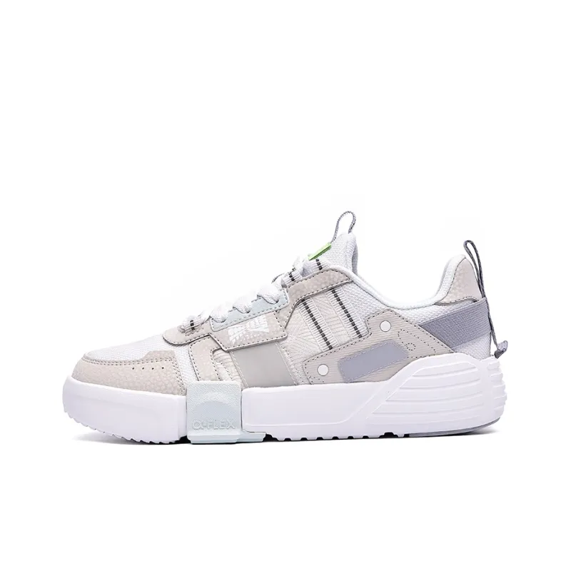 Erke Peerless Master Anti-Slip Wear-Resistant Low-Top Skateboard Shoes Women's White Gray-0