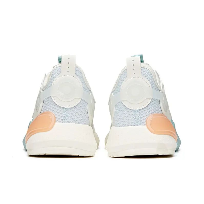 ANTA Skateboard Shoes Women's Low Top Light Mist Gray/Ivory White/Nude Pink-3