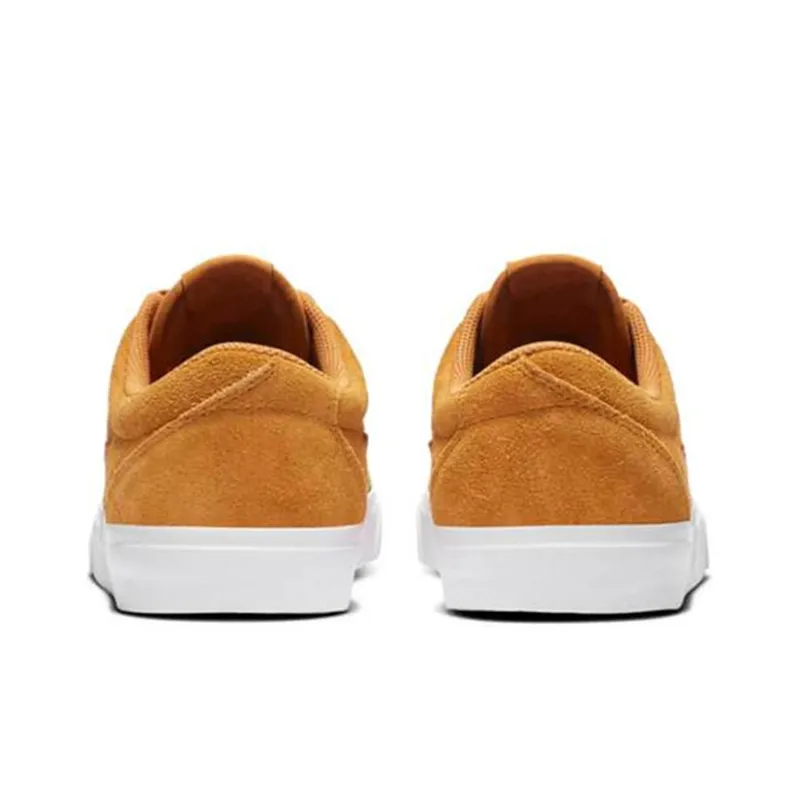 Nike SB Charge Suede Slip-Resistant Low-Top Skateboard Shoes Men's Brown Yellow-4
