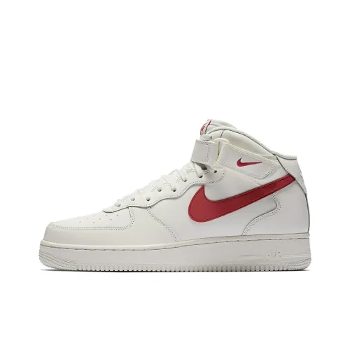 Nike Air Force 1 Mid Sail University Red