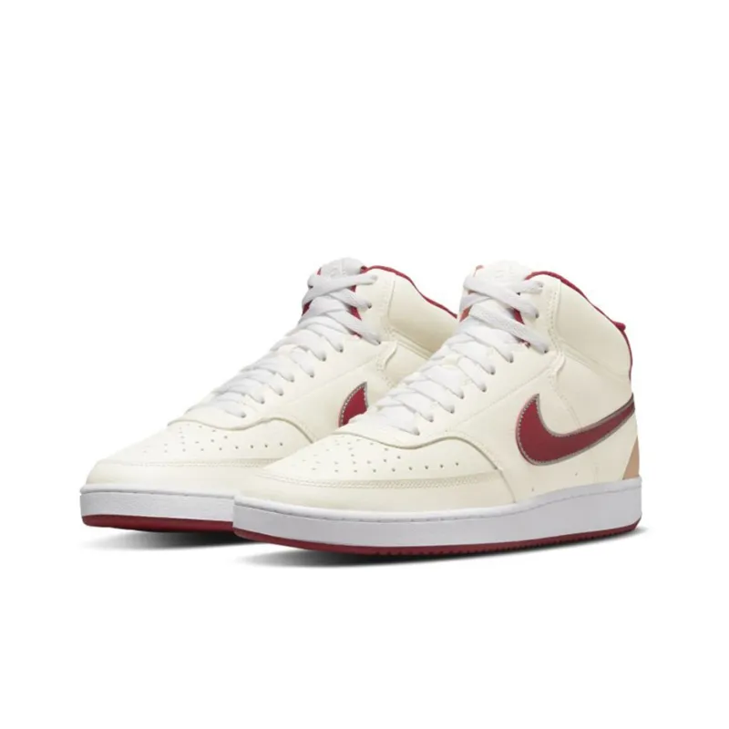 Nike Court Vision Mid Top Sneakers White/Red-2