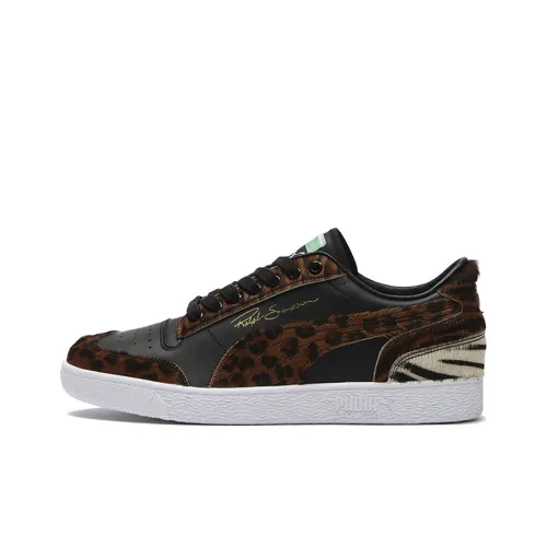 PUMA Ralph Sampson Skateboard Shoes Men Low-Top Black/White/Leopard