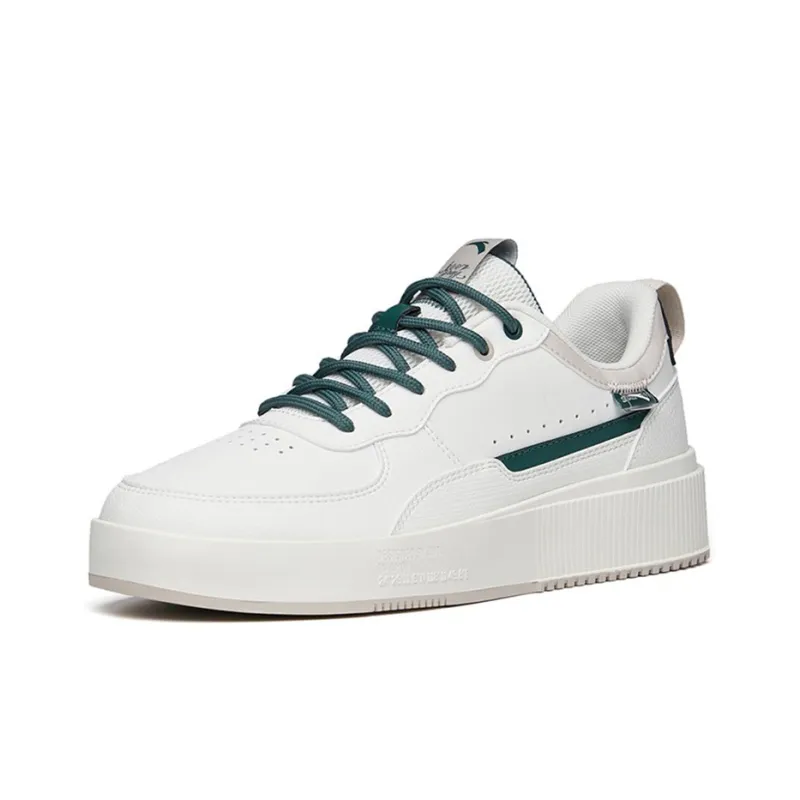 Anta Milk Cap Slip Resistant, Abrasion Resistant, Lightweight Low Top Skateboard Shoes Men's White Green-1
