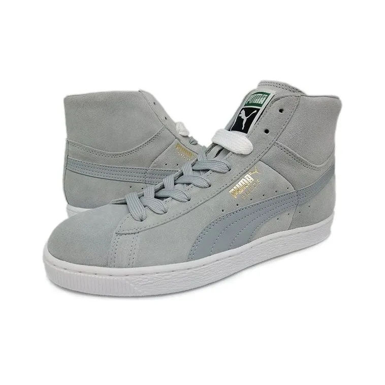 PUMA Suede Mid Classic Coverage Lightweight Breathable Mid-Top Skateboard Shoes Men's Gray-2