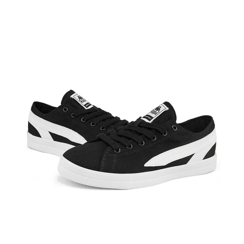 Kappa Lightweight And Wear-resistant Low-Top Skateboard Shoes Unisex Black White-3