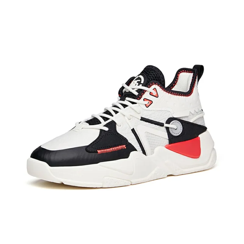 Anta Life Collection Rejecting Mediocrity Low Top Skateboard Shoes Men's Black White Red-1