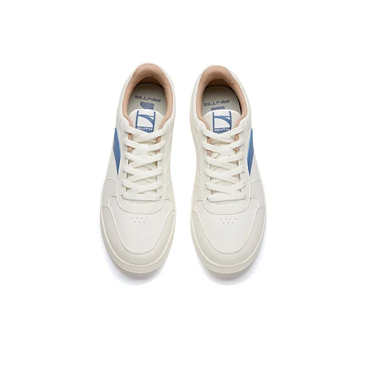 Anta Slip Resistant Cushioning Wear Resistant Lightweight Low Top Skateboard Shoes Men's White Blue-3