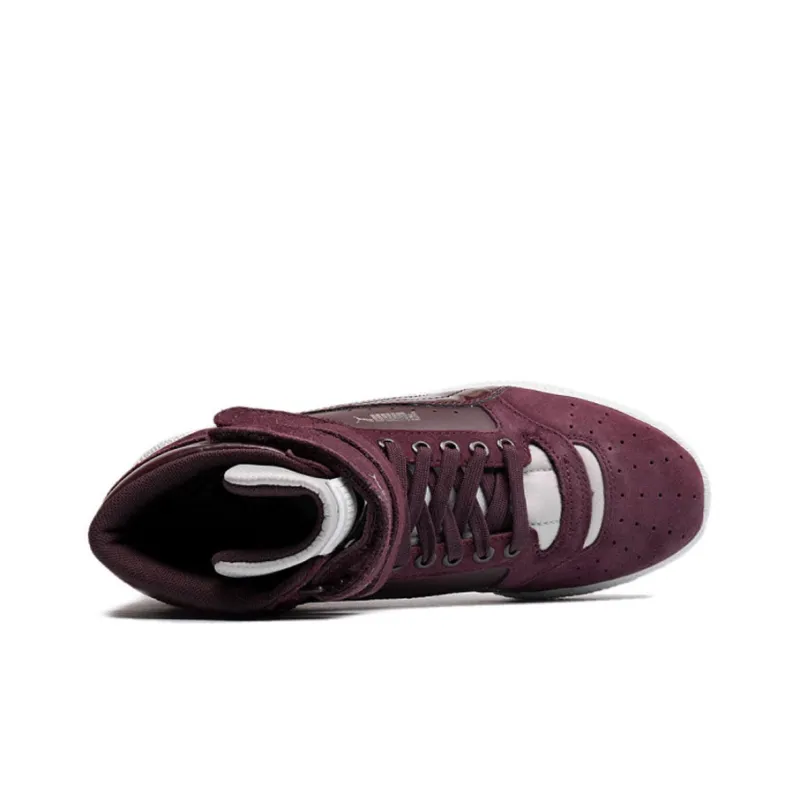 PUMA Sky 2 Streetwear Slip-Resistant Cushioning Coverage High-Top Skateboard Shoes Women's Dark Red-3