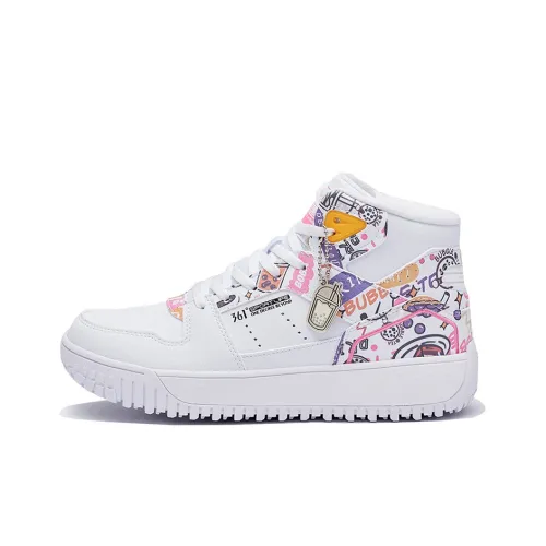 361° Skateboard Shoes Women's High-Top White/Pink/Yellow