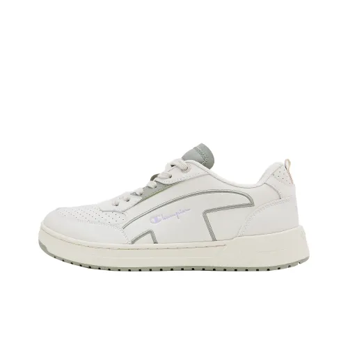 Champion Skateboard Shoes Women's Low-Top Ivory White/Bean Paste Gray Green