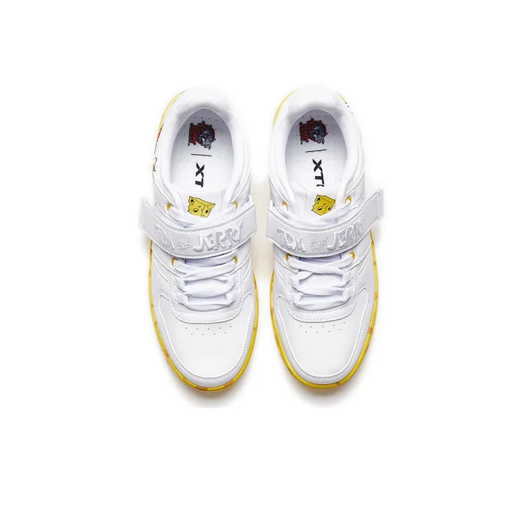 XTEP Tom And Jerry Collaboration Low Top Skateboard Shoes Men's White Yellow-1