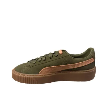 FENTY BEAUTY x PUMA Suede Platform Platform Slip-Resistant Low-Top Skateboard Shoes Women's Green Velvet