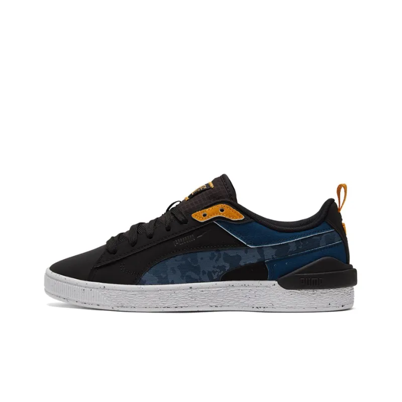 PUMA Unisex Suede Bloc Low Top Sneakers Blue/Black-0
