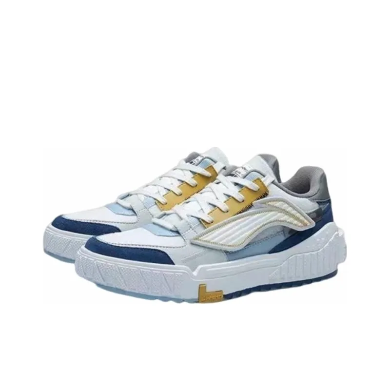 LiNing Attack Ace Advance Anti Slip And Wear Resistant Lightweight Low Top Skateboard Shoes Men's Sea Salt Blue-2
