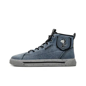 SNOOPY x Anta Wear Resistant Slip Resistant High Top Skateboard Shoes Men's Blue Black